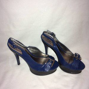 Qupid Blue & Black Heels Size 8.5 NEW